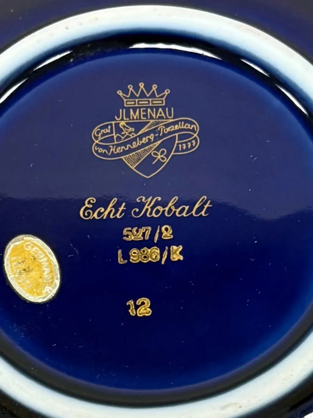 Vintage Jlmenau Graf Von Henneberg Cobalt Blue Bowl. KT217